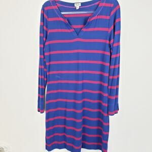 Hatley -‎ Lucy Blue and Pink Stripe Shift Dress Size Medium Nautical style